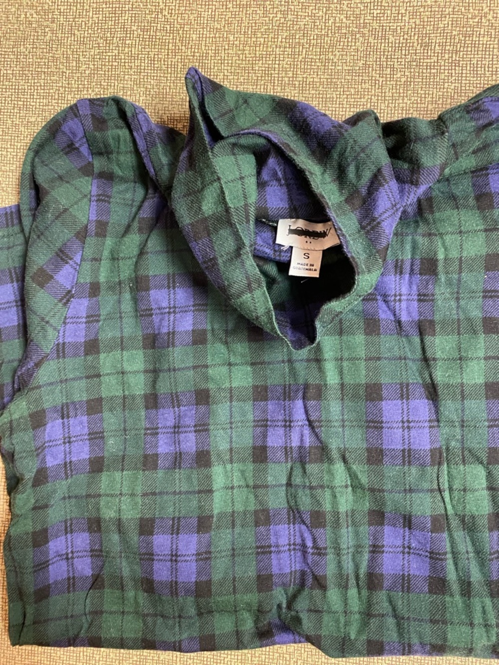 J Crew Plaid Top Turtleneck Shirt Women’s S Small 100% cotton